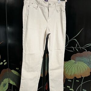 NYDJ Cream Straight Leg Jeans Smooth Finish